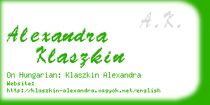 alexandra klaszkin business card